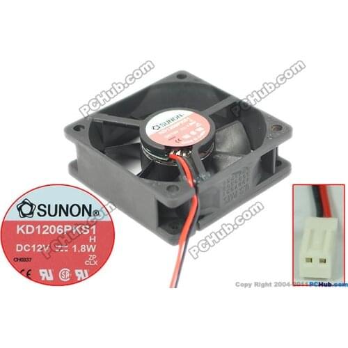 SUNON KD1206PKS1 DC 12V 1.8W 60x60x20mm 2-wire Server Cooling Fan