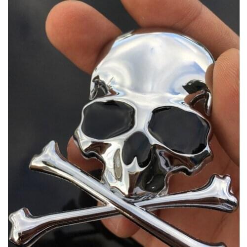 3D Auto Stickers Metal Skull Skeleton Badge Emblem Decals Motorcycle Modified Car Accessories