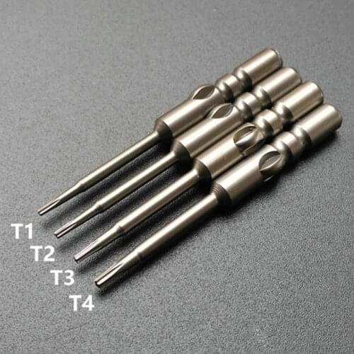 4Pcs T1 T2 T3 T4 Torx Screwdriver Bit Set 800 4mm Shank Magnetic Electric Screwdrive Power Driver Bit 40mm