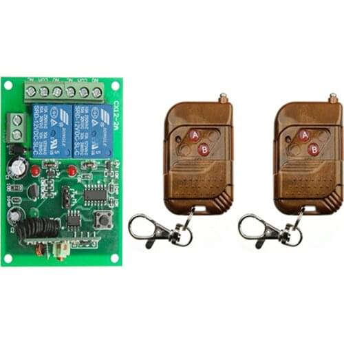 433MHz Universal Remote Control DC 12V 24V 2CH rf Relay Receiver and Transmitter for Universal LED light and Door Controller