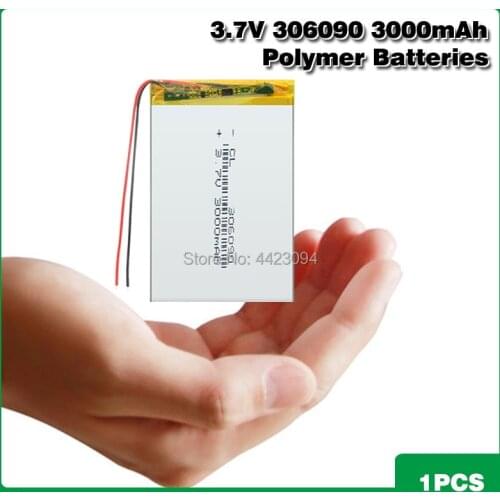 3.7V 3000mAh 306090 Li-ion Lipo Battery Rechargeable Universal Backup Power Replacement Battery For 7 Inch Tablet PC MP4 GPS PSP