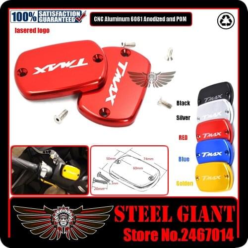 1 Pair Aluminum Motorcycle Brake Fluid Fuel Reservoir Tank Cap Cover fits For YAMAHA T-Max 500 TMax 530