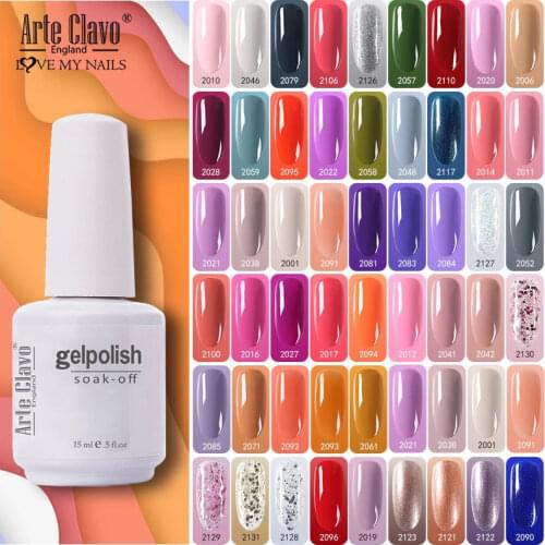 Arte Clavo 15ml Nail Gel Polish Primer UV LED Nail Gel Lacquer Nude Colors Series Natural Red Gel Varnish Base Top Coat Soak Off