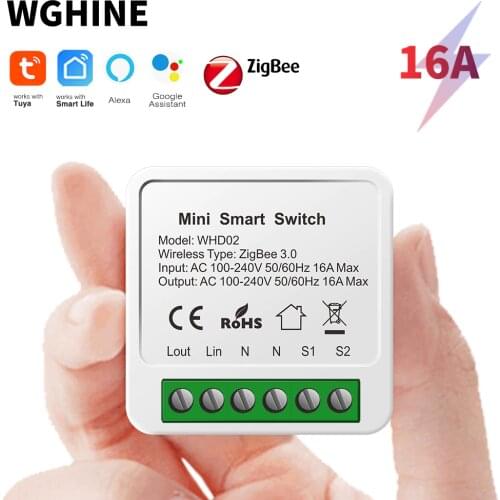 WGHINE Zigbee 3.0 Smart Home automation Switch Tuya App timer Voice control work with Zigbee Gateway Supports Google Home Alexa