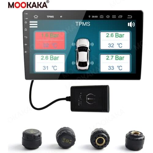 Car TPMS For Android 10 Android 9.0 Android 8.1 Android 7 Car GPS System Car Tire Pressure TPMS USB Android System