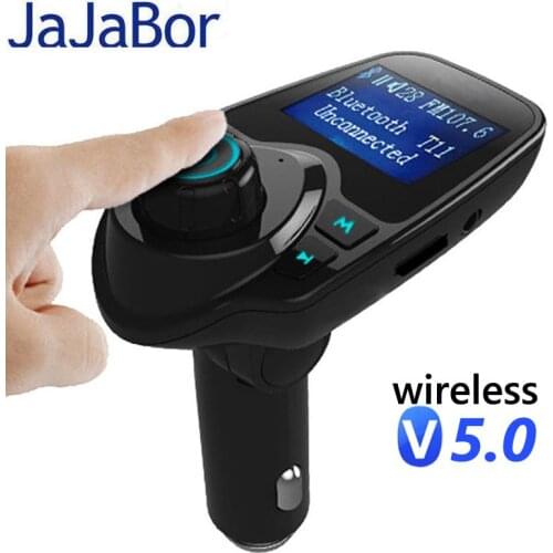 JaJaBor FM Transmitter Bluetooth 5.0 Wireless Car MP3 Player AUX Bluetooth Play Handsfree Calling Car Kit Dual USB Car Charger