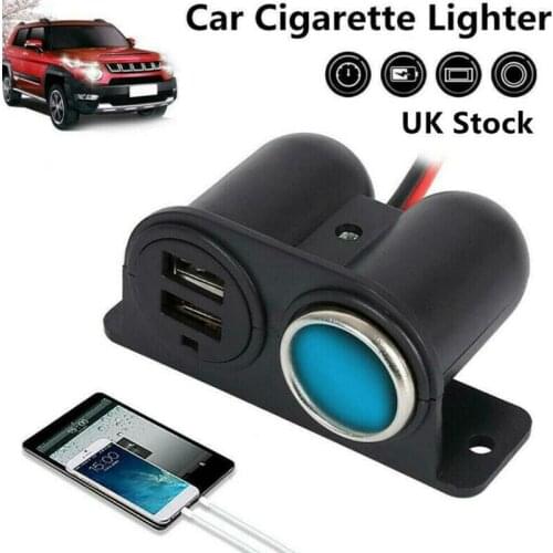 Car Cigarette Lighter 12V/24V Socket Splitter Distributor Charger Power Adapter Dual USB Port 3.1A/3100ma Car Charger