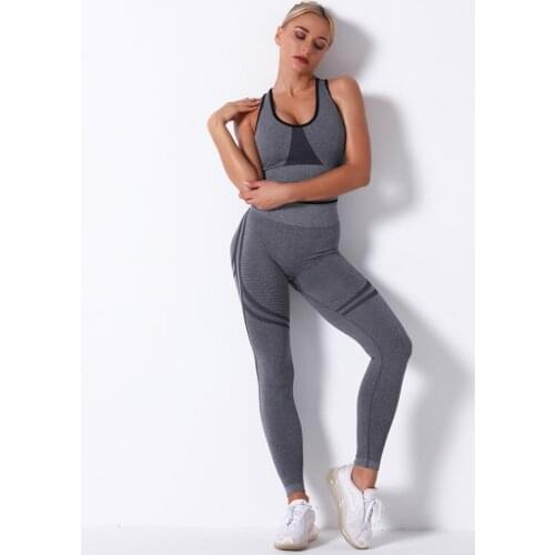Seamless yoga set Women Fitness Sports Suits GYM Yoga Clothing High Waist Running Leggings Sportswear Workout Pants