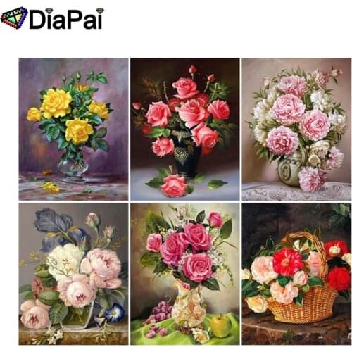 DIAPAI 5D DIY Diamond Painting 100% Full Square/Round Drill "Colored flower landscape" 3D Embroidery Cross Stitch Home Decor