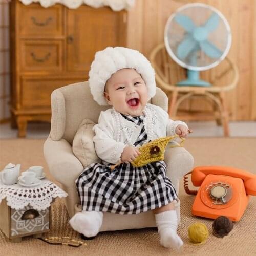 Dvotinst Newborn Photography Props for Baby Cute Gramma Grampa Cosplay Outfits Set Twins Fotografia Studio Shoots Photo Props