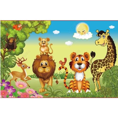 Custom photo wallpaper for walls 3 d mural Modern jungle animal flower childrens room mural background wall mural decoration