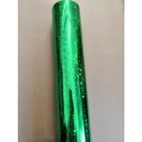 Holographic foil stamping foil green color broken glasses design hot press on paper or plastic heat stamping film