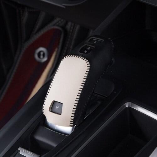 Cow Leather Cover For Peugeot 20084008 5008508 L file Automatic Gear Head Shift Knob Cover Gear Shift Collars Case