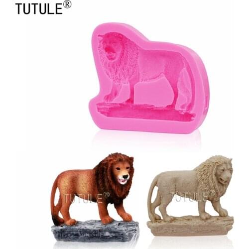 Lion Silicone rubber Flexible Food Safe Mould-resin clay fondant cupcakes candy chocolate butter pat Lion-silicone Polymer mold