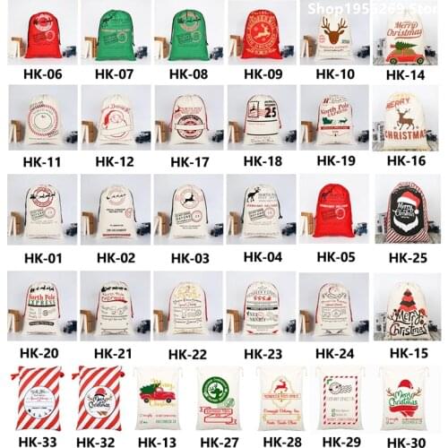 New Design Recycled Santa Sacks Christmas Ornament Gift Bag With Drawstring For Festival Gift Large Capacity Xmas Tree Decor