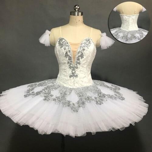 New Elegant High Quality White Women Professional Classical Pancake Ballet Tutu Dress,Girls Ballerina Stage Dance Wear Costume