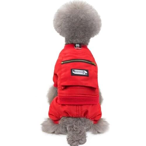 Autumn/Winter Soild Cotton Dog Warm Thicken Clothing Dog Coat Pet Dog Clothing Cotton Clothing Blue Red Dog Clothes