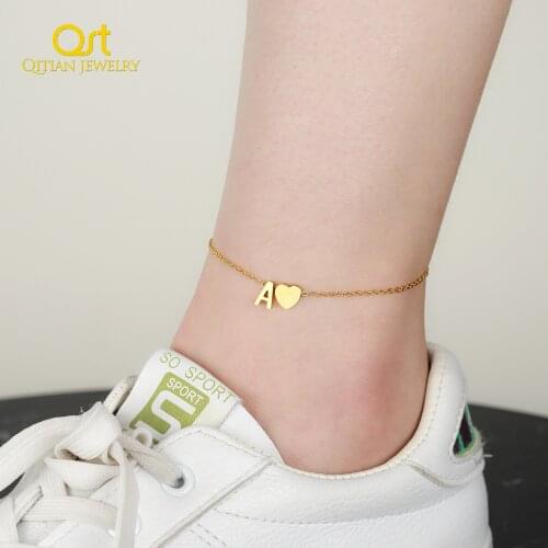 Initial Letter Anklet 18k Gold Plated Anklet Customized Sainless Steel Letter Anklet For Women Personalized DIY Jewelry Gift