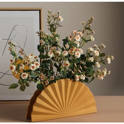 Nordic creative Morandi vase ceramic Origami Design Flower Arrangement Art Desktop porch home decoration flower