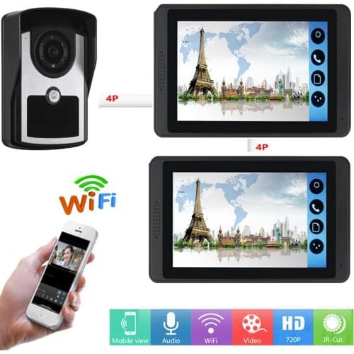 SmartYIBA APP Control Video Intercom 7 Inch Wifi Wireless Video Door Phone Doorbell Camera Visual Intercom System Remote Unlock