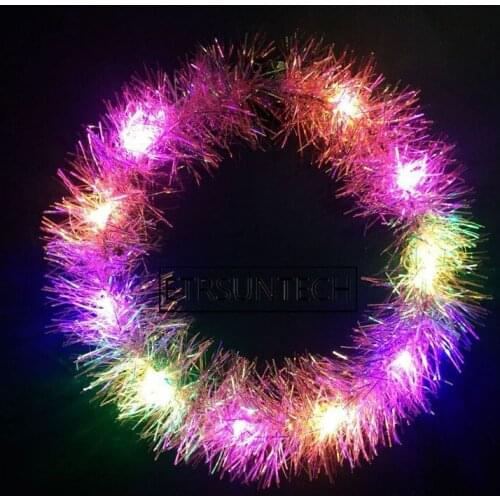 100pcs Tassel LED Flashing Glow Headband Women Kids Children Light Up Hairbands Christmas Glow Party Supplies