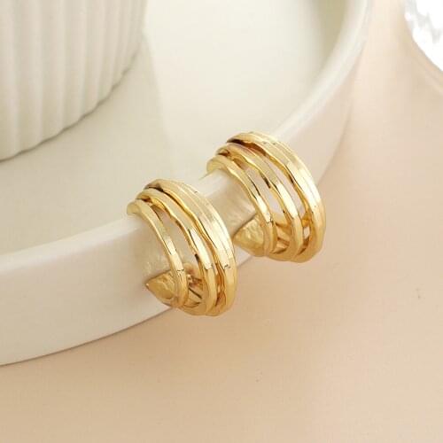 Gojomem Gold Silver Metal Large Circle Geometric Big Earrings for Women Girl Party Retro Drop Earring 2021 Trend Fashion Jewelry