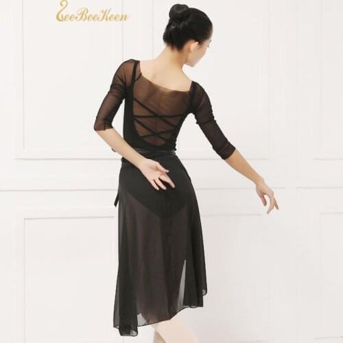 Women Ballet Adults Ballet Dance/Yoga/Sport Mesh Top Ballerina Clothes Long Sleeved Gymnastics Leotard Ballet Leotards For Girls