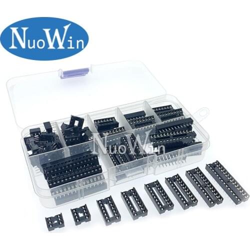 66PCS/Lot DIP IC Sockets Adaptor Solder Type Socket Kit 6,8,14,16,18,20,24,28 pins New