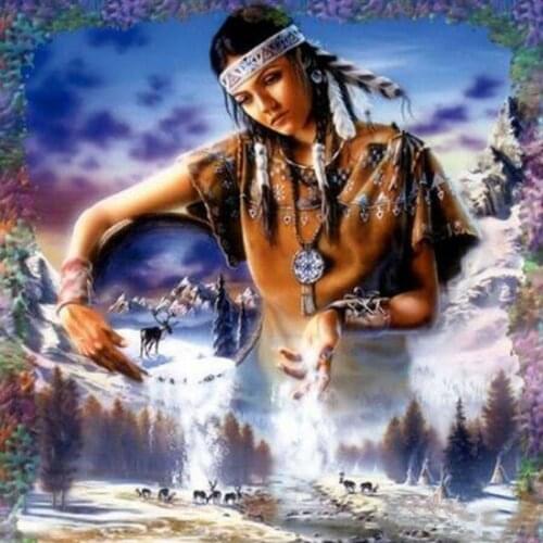 Diamond Dots Needlework 3D Diy Diamond Embroidery Indians Wolf Full Square Diamond Painting Cross Stitch Mosaic Kits Decoration