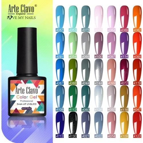 Arte Clavo New 8ml Red Pink Colors Gel Nail Polish LED Gellack Hybrid Nails Art Off UV Gel Varnish Nail Polish Set DIY Manicure