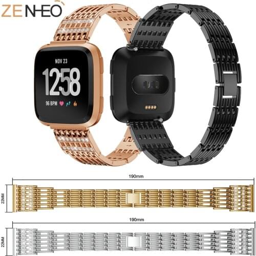 Elegant women Watch strap with Luxury rhinestone alloy straps for Fitbit Versa Smart strap replacement strap accessories