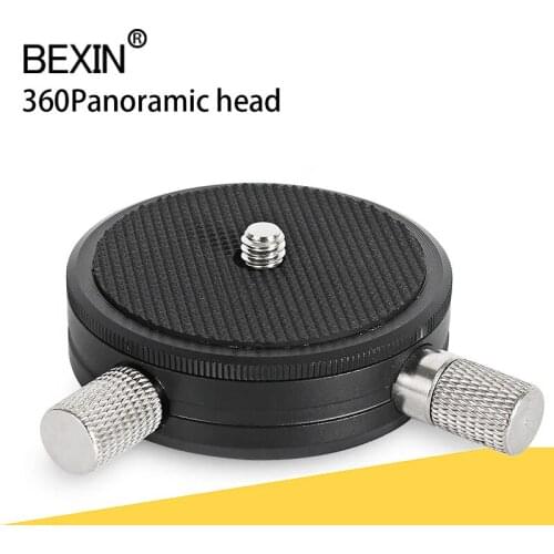 BEXIN 360 Degree Rotate Tripod Head Camera Shot Panoramic Head Holder For DSLR Camera Monopod Tripod With 1/4 3/8 Screw Adapter