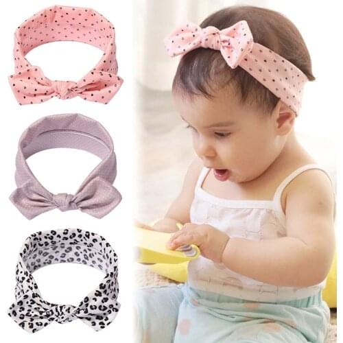 Cotton Dot Knot Baby Girl Headband Cute Rabbit Ear Hair Bands Sequins Headwear Colorful Headbands Gift Hairbands