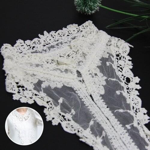 Exquisite Embroidery Lace Shirt Collar Practical DIY Handcraft Clothing Decorating Lace Fabric Neckline Garment Accessories