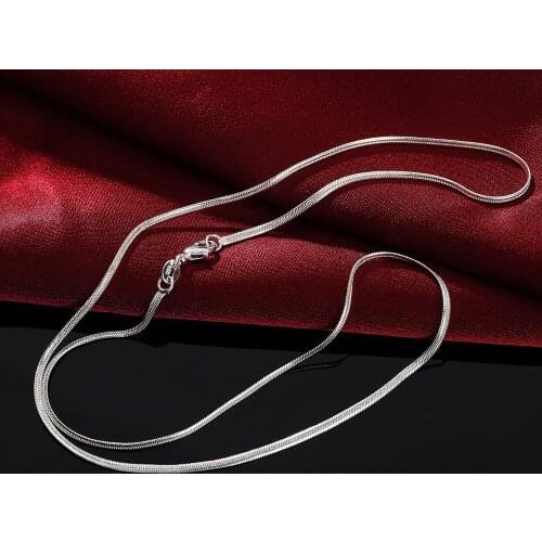 40cm-75cm Tiny 925 Sterling Silver 2mm Slim Flat Snake Chain Choker Necklace 16-30inch Women Jewelry Italy Collier Collares Gift