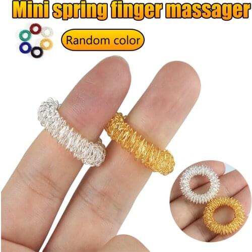 Spiky Sensory Finger Rings 1/5/10 PCS Flexible Alloy Spring Finger Massager Ring Toy Accupressure Pressure Loop Ring LBV