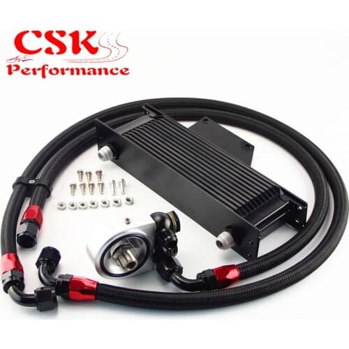 13 Row AN10 Racing Engine Oil Cooler Kit Fits For 01-05 Subaru Impreza WRX/STi Silver/Black