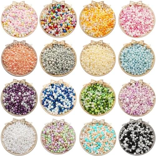 150Pcs/Lot 3-8mm Mix Rainbow Color Round ABS Imitation Pearl Loose Beads Straight Hole For DIY Jewelry Necklace Making Craft