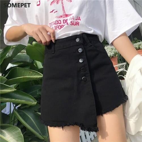 Summer Light Blue Irregular Casual College Wind Basic All Match Fashion 2021 A-line Korean Style High Waist Short Skirts