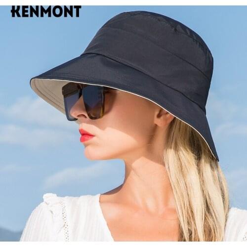 Kenmont summer womens sun hat fisherman Beach Trip Hat Natural Wide Brim