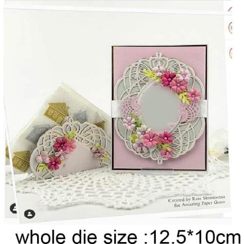 Oval Floral Metal Cutting Dies Cut Die Mold Wedding Flower Border Scrapbook Paper Craft Knife Mould Blade Punch Stencil Die 2020
