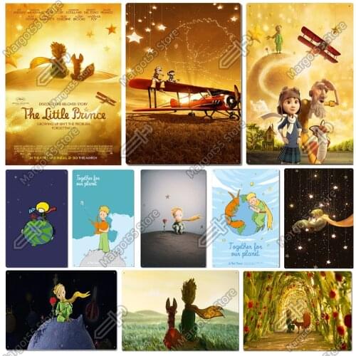 Le Petit Prince Movie Metal Tin Poster Plaque Vintage Coffee Bar House Kid Room Healing Wall Decor Modern Cartoon Tin Sign Plate