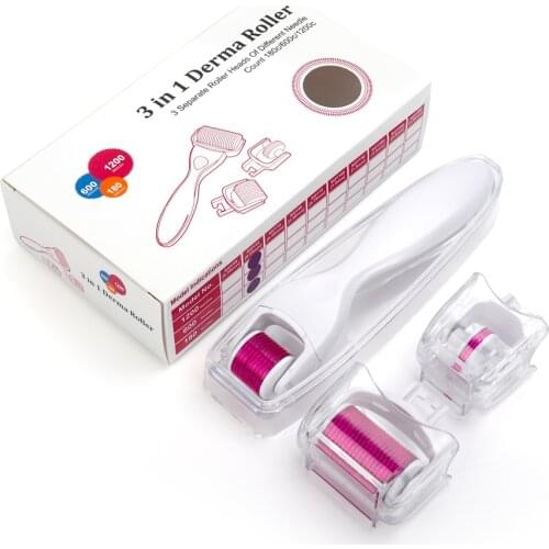 3 In 1 Micro Needles Dr Roller Titanium Mezoroller Microneedle Dr Pen Machine Skin Care Treatment Microdermabrasion Roller
