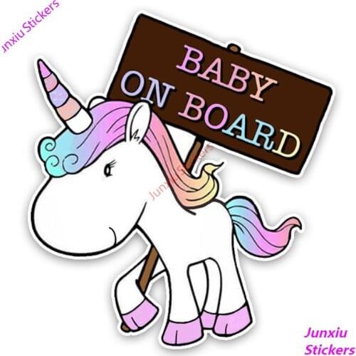 Lovely Small Animals Cartoon BABY ON BOARD Colored Graphic Colorful Car Stickers and Decorative Cover scratches Decor PVC17x15cm