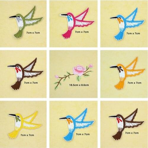Cute Bird Butterfly Patches Cap Shoe Iron On Embroidered Appliques DIY Apparel Accessories Patch For Clothing Fabric Badges BU62