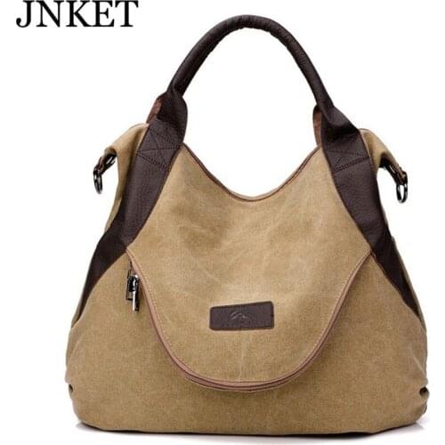 JNKET Fashion Retro Large Capacity Women‘s Canvas Handbag Shoulder Bag Tote Bag Canvas Messenger Bag Travel Satchel Bag Purse