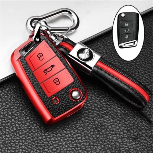 Car Fashion Soft TPU Key Case Cover Key Bag For Volkswagen VW Golf 7 mk7 Skoda Octavia A7 Key Portect Case Car-styling Auto Part