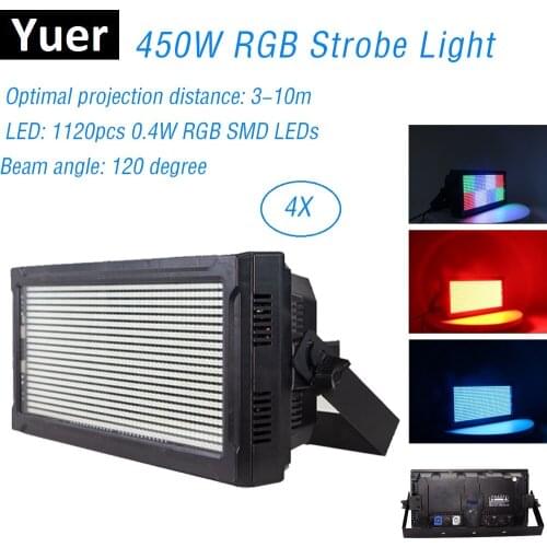 NEW SGM 450W LED Strobe Light DMX Super Bright RGB Color Mixing 1120 LEDs 0.4W DMX Strobe Flash Light For Disco Light Music Dj