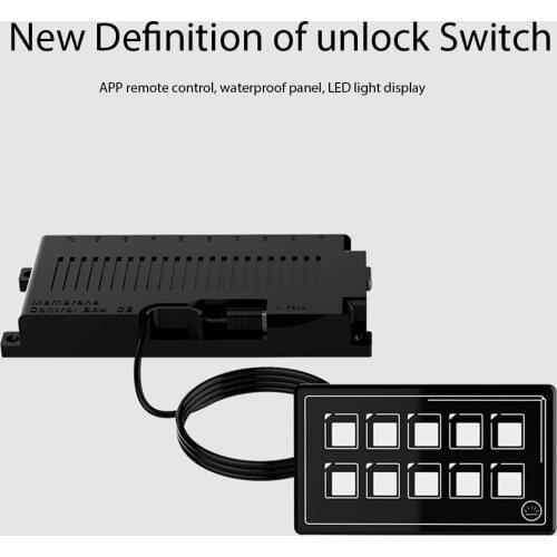 RV Switch Panel APP Control Kit 10 Gang IP67 Waterproof Bluetooth-compatible LED Light Display Switch Panel