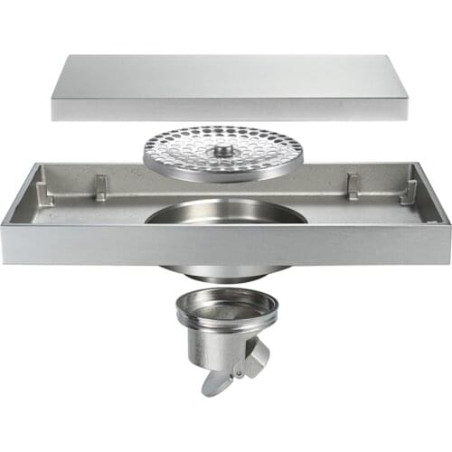 HIDEEP Shower Floor Drain Rectangle Bathroom Toilet Floor Drain 100X200mm Water Anti-Odor Wire Strainer Drain Retail